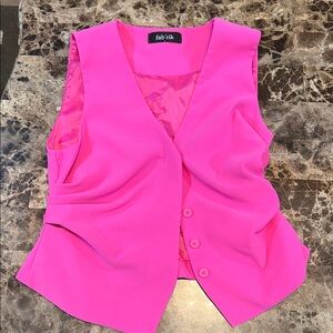Fab'rik Vibrant Pink Sleeveless Blouse